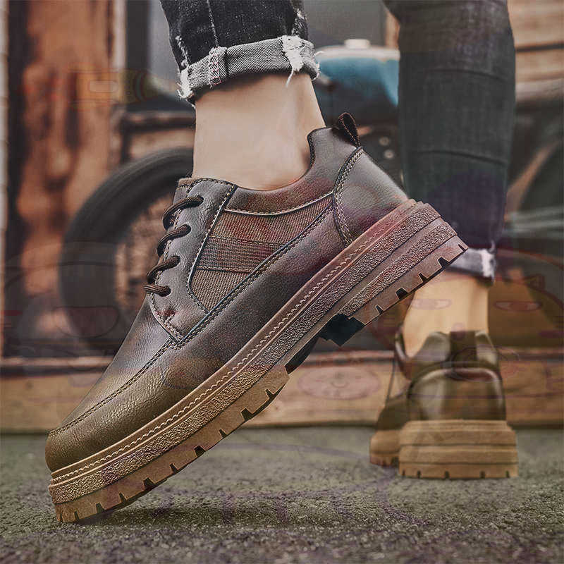 Dark Natural Leather Fashion T - Office Pro Tech ulasan dan harga