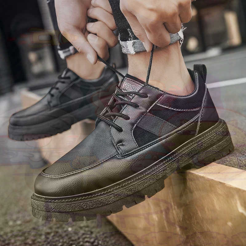 Dark Natural Leather Fashion T - Office Pro Tech ulasan dan harga